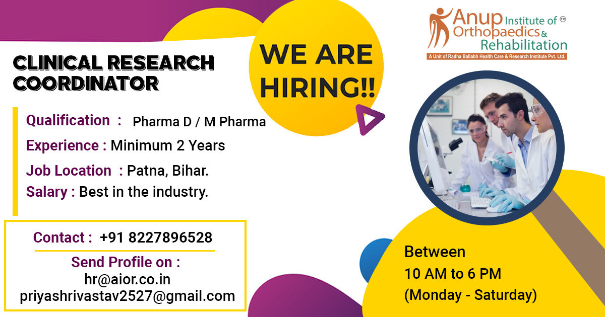 Clinical Research Coordinator AIOR Hospital patna